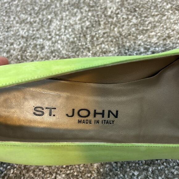 St. John Suede Leather Heels - Women's Size 7 Green - Picture 7 of 10